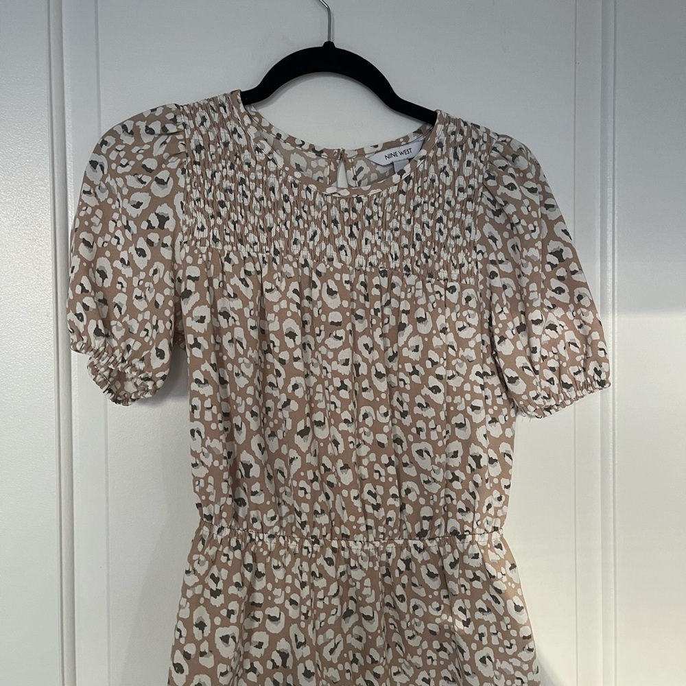 Nine West Peplum Cheetah Blouse
